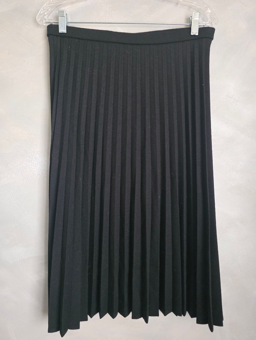 Vintage Black & Blue Virgin Wool Pleated Midi Skirt Womens 12 Set Of 2 Preppy - Picture 6 of 16